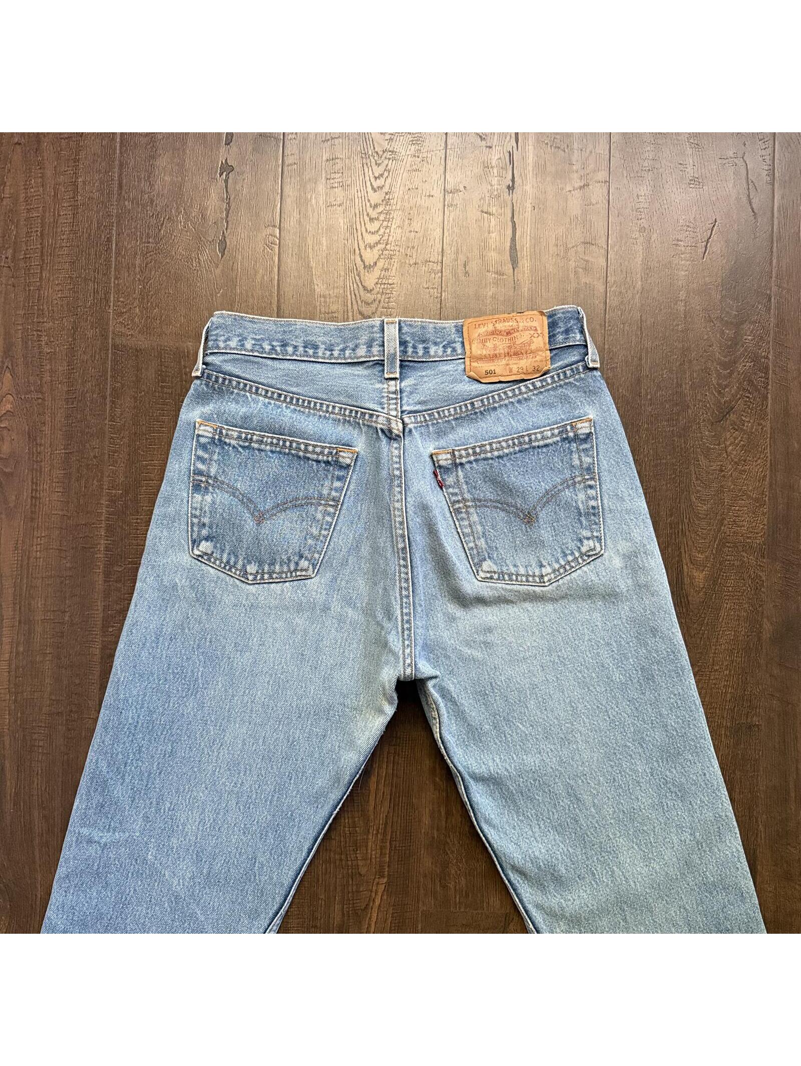 Vintage 90s Levi 501 Jeans 28x32 For Women Lightwash Minithrashed Usa Cotton